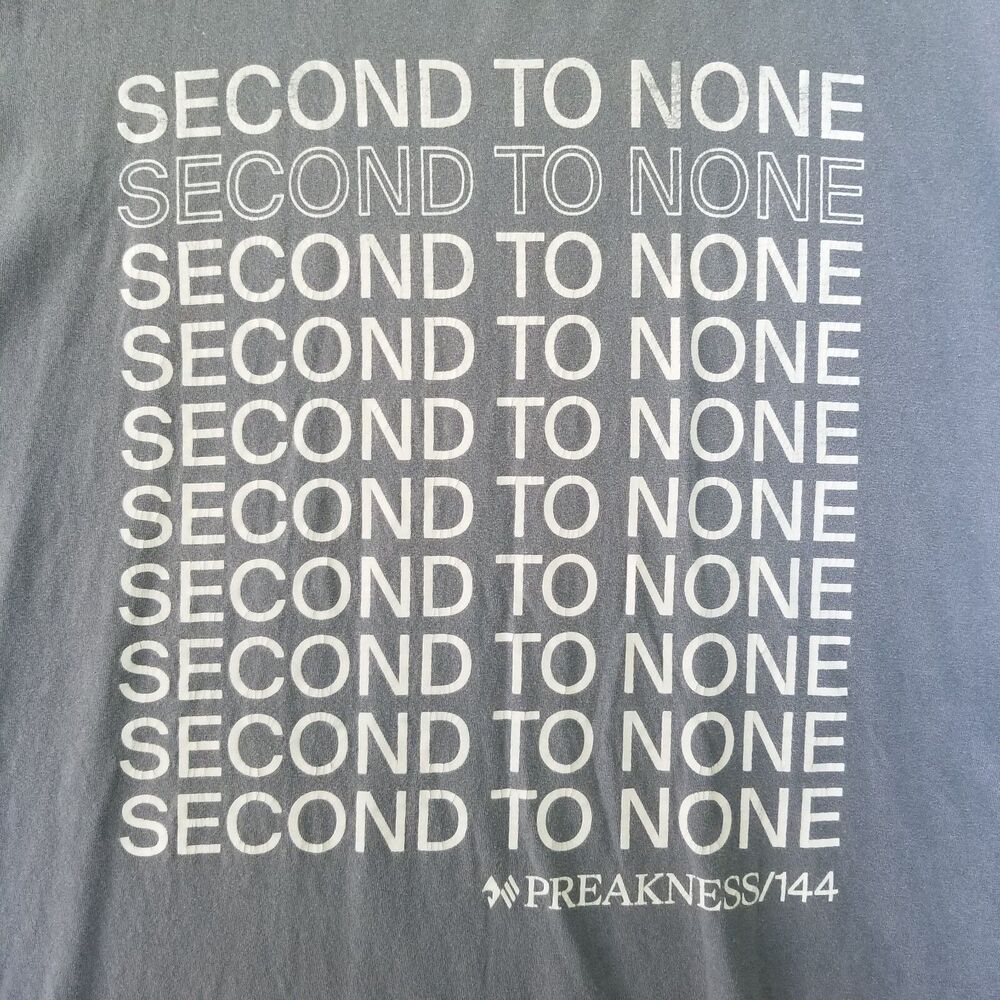 Preakness Stakes 144 2019 T-Shirt Mens Blue Size 2XL SECOND TO NONE Horse Racing